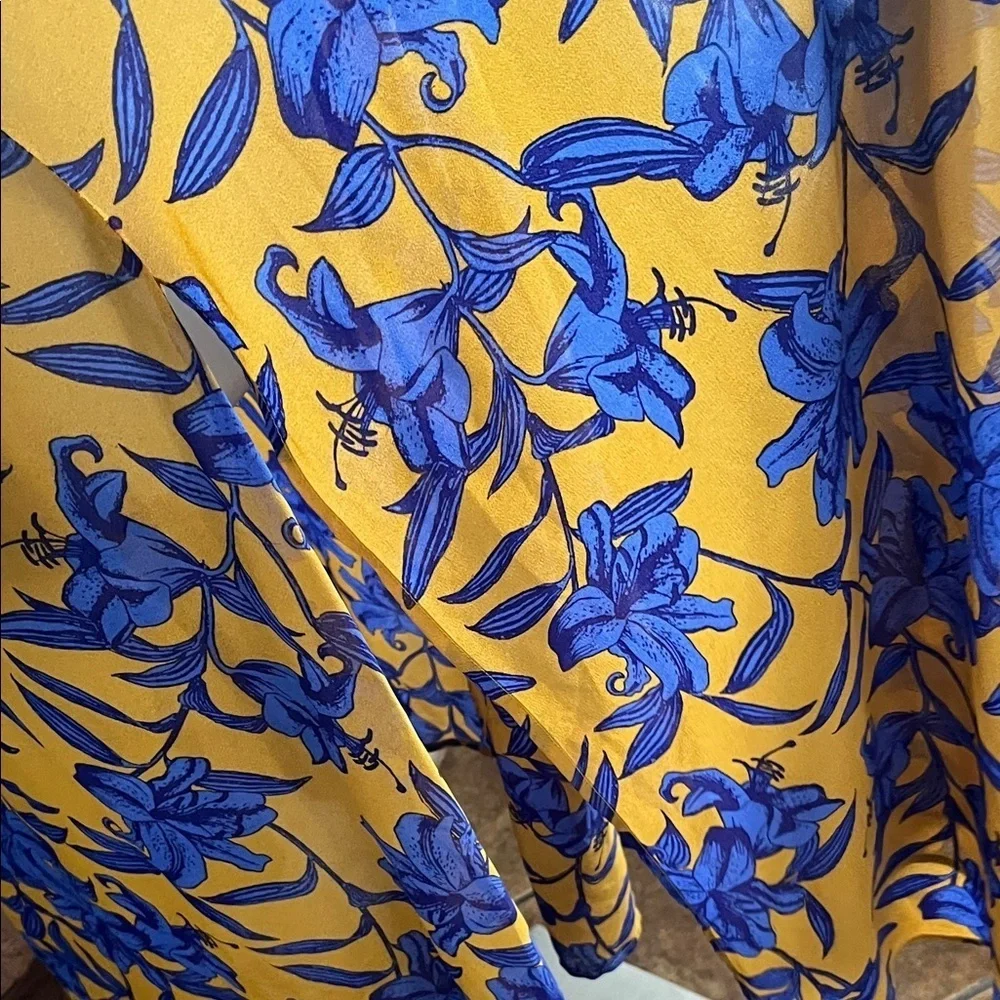 Floral Kimono Blue Bronze Size S H&M Duster Cover Up - Picture 4 of 6